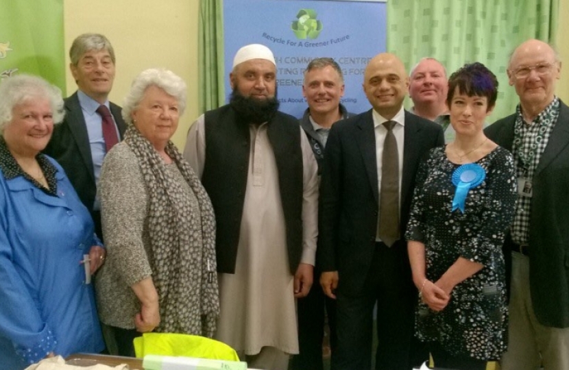 Jane Howard and Secretary of State Sajid Javid visit Deeplish Community Centre