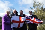 Councillor Winkler is joined by Councillors Mike Holly and Jim Gartside and Honorary Alderman Jane Gartside at the Norden Memorial Garden.