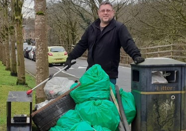 Councillor Peter Winkler following one of his regular litter picks